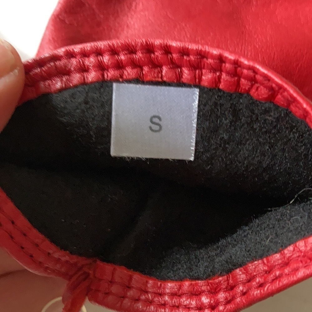 Nwt CHARTER CLUB red 100% leather touch screen gloves SMALL - Picture 6 of 7